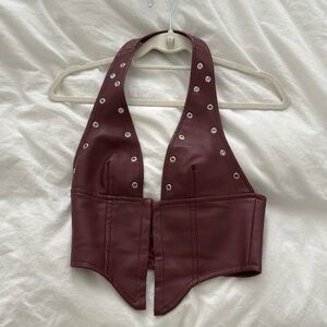Princess polly palladia PU jordy corset size 4 burgundy